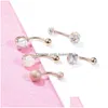 Nabel Bell Button Ringe 2 Farben Edelstahl Bauch für Frauen Mädchen 10 Schraube Piercing Bars Ring Körperschmuck Mode Zubehör Dhrkw