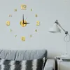 壁時計ミュート時計DIYデジタルリビングルームベッドルームパンチフリーウォールステッカーオフィス装飾