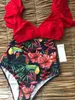 Kobiety w kwiecistej szkiełku kwiecistej bikini set bikini kobiet flora w szyku V High-dreck Dwuczęściowe stroje kąpielowe 2023 Girl Beach Kąpiel Kąpiec Bzykwizację J230603