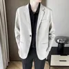 Ternos Masculinos Cor Sólida Blazer Masculino Slim Fit Moda Social Masculino Vestido Jaqueta Coreano Negócios Casual Terno Escritório Formal