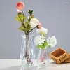 Flores decorativas vaso de vidro transparente colorido peça central/vasos de vidro para decoração de casa