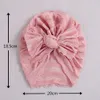 2 pezzi accessori per capelli autunno inverno cappello per bambini e bambino bowknot lavorato a maglia a strisce indiani cappelli per bambini berretti berretto caldo neonato