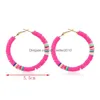 Hoop Huggie Bohème Polymère Argile Perles Boucles D'oreilles Pour Les Femmes À La Main Doux Y Dangle Femelle Déclaration Bijoux Drop Delivery Dhzvh