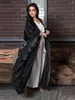 Etnik Giyim Müslüman Moda Parlak İpek Saten Batwing Sleeve Açık Abaya Katı Büyük Boyut Arap Dubai Fas Kaftan Corban Eid Al Adha