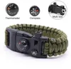 Boussole Clé Thermomètre 15In1 Bracelet De Survie Multi-fonction Militaire D'urgence Camping Sauvetage EDC Bracelet Évasion Tactique Dragonne