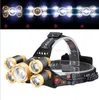 5 LED hunting Headlamp powerful 16000 Lumens XM-L T6 Head Lamp High Power Headlight camping hike fishing emergency headlamps with 18650 Batteries Charger Alkingline