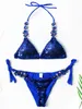 Women's Swimwear New Shiny Sequins RhinESTone Bikini Women Swimwear Female Swimsuit Two Pieces Bikini set Halter BaTHer BaTHing Suit Swim J230603