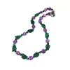 Girocollo Lii Ji Real Stone Green Purple Women Collana 67cm Natural Malachite Jasper Stock Sale