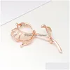 Pins Brooches Exquisite Rose Flower Opal Stone Rhinestone Brooch For Women Pins Fashion Clothing Wedding Jewelry Accessories Femme Dhi5H