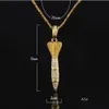 Hanger Kettingen Bling Goud Kleur Strass Iced Out Militaire Rocket Arrow Dart Ketting Hip Hop Style Rapper Sieraden Drop Deliver Dh9E1