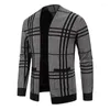 Herrtröjor 2023 Fashion Cardigan Men's Knit Winter Coats Business Casual Jackets Male Topps Man Coat Size M-5XL Knitwear 2 Färger