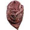 Foulards écharpes en molleton pour l'hiver froid chaud épais Wrap avec bouton doux mignon graphique imprimé écharpe dames petite amie