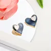 S3734 Fashion Two Wear Blue Enamel Heart Stud Oorbellen voor vrouwen S925 Silver Post Love Hearts Oorbellen