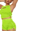 Survêtements pour femmes LOGO personnalisé Sexy fil creux tirant deux pièces ensemble tempérament femmes rue à la mode sans manches 2023