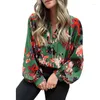 Women's Blouses Summer Shirt Woman 2023 Printed Lantern Sleeve Tops Female V-neck Slim Women's Elegant Women Overalls Clothes