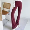 Yoga Loose Fitting Girl Exercise Athletic Bell Bottoms Pants Sports High Elasticity Wide Leg Sweatpants Women Fitness Outdoor Mini Flared