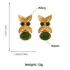 Modische geometrische Ohrringe aus Metallblatt-Harz für Damen, klassische Retro-Ohrringe, Bankett-Schmuckzubehör