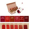 Conjuntos 6 unids/set Myg juego de lápiz labial de alta calidad maquillaje juego de lápiz labial mate caja de regalo regalo de Navidad ver Sheer Ruby Woo Chili lápiz labial rojo