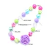 Perlenketten Lila Rose Blume Kind Klobige Halskette Helle Farbe Design Bubblegum Perlen Kinder Schmuck Für Kleinkind Mädchen Drop D Dhmsd