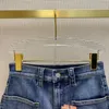 Short en jean rétro faire vieille fille vent rhin-perceuse conception droite petit pantalon chaud été 2023 nouveaux modèles