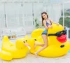 220cm inflatable yellow duck mattress swim pool floating island boat large sizes swan floats floating aniaml shape water bed beach2820