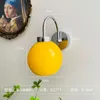 Wall Lamps Nordic Yellow White Glass Lamp Modern Led Lights For Home Decor Bedroom Bedside Bathroom Sconce Light Fixtures