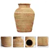 Vases Vase Flower Woven Rattan Panier Ferme en osier en osier arrangement rustique floral Dorative Seagras séchée sèche