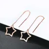 Charm Cute Romantic Star Ear Line Drop Earrings For Women Rose White Gold Color Christmas Daily Gift Fashion Jewelry R230603