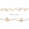 Bangle Luxury Designer Jewelry Women Bracelets Elegant Bangles Cuff Bracelet Vintage Leaf Charm Hollow Out 4Pcs Gold Drop Delivery Dhytv