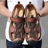 Letnie nowe skórzane sandały Kobiety letnia torba ręcznie zszywane skórzane sandały męskie Sandały Sandałowe L230518 L230518