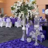 Clear Crystal Flower Display Stand Flower Stand Vase Wedding Table Centerpieces Dekorativa konstgjorda blommor Centerpiece Imake953