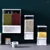 Storage Bottles 3L Sealed Grid Rice Bucket Cereal Dispenser Kitchen Food Containers Miscellaneous Grains Tank Wall Shelf Box