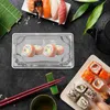 Flatware Sets 100PCS Disposable Sushi Packing Box Fruit Cake Carry Out Container Take Boxes (Black)