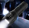 XM-L T6 5000LM Aluminum Waterproof Zoomable LED Flashlight Torch light built in 18650 Battery USB Rechargeable lamp lights Alkingline
