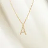 Pendant Necklaces ALTERA Delicate 26 Alphabet Capital Zircon Letter Necklace Gold Plated Stainless Steel Chain Jewelry Women Gift