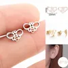 Évider Animal abeille oreille goujons alliage couleur argent cadeau de noël mignon animaux bijoux cuivre belle boucles d'oreilles