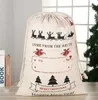 nuova borsa con coulisse Borse natalizie Halloween Canvas Sacchi di Babbo Natale Babbo Natale Simpatico cervo Ornamento Decorazioni natalizie Sacchetti regalo in tela