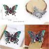 Pins Brooches New Year Gifts Butterfly Brooch Pins Rhinestone Crystal Sweater Women Plating Ancient Korean For Drop Delivery Jewelry Dht3S