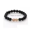 Beaded 19 Colors Natural Stone Black Volcanic Lava Beads Essential Oil Diffuser Bracelet Nce Yoga Pseira Buddha Jewelry Drop Deliver Dh1Ee