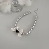 Luxury Designer P-Letter Pendant Necklace with Gold Plated Crystal Pearl Rhinestone Bow Necklace Womens Charm Accessories Fashion Pearl Long Sweater Chain