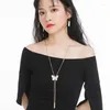 Chains Butterfly Necklace Long Fashion Versatile Sweater Chain Vintage Accessories Pendant Simple Luxury Ladies Goth