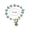 Bracelets porte-bonheur 2023 été bohème Turquoise pierre alliage coquille pendentif Bracelet pour femmes Vintage perle perlée bijoux cadeau