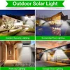 360Led Solar Lamps Camping Lantern 360 ° vidvinkel 2500lm Dubbelsensor LED Vägglampor 3 Arbetsläge Street Sensor Lights Garden Outdoor Lighting Alkingline