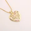 Chains MHS.SUN Women CZ Pendants Necklace Gold Plated MOM Letter Necklaces Charm Heart Shaped Choker Mother's Day Gifts