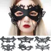 Sleep Maski Seksowne czarne koronkowe frędzle EyeMasks Eyewoar Kobiety Lady Adult Party Cosplay Tassel Długie wstążki Maski nocne Królowa Maska Eye J230602