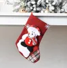 Julstrumpa sammet presentväska 3D Carton Santa Socks Sack Xmas Tree Ornament för hemfest bröllopsdekoration hänge barn jul godispåsar alkinglinje