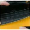 Europe Designer Fashion Single Zipper Organizer Men Women Leather Wallet Lady Without Box Drop Delivery Dhqmc