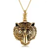 Collares pendientes estilo europeo cabeza de tigre de moda 316l acero inoxidable para mujer amante pareja joyería regalo de San Valentín 2023