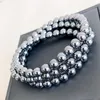 Strand Natuurlijke Terahertz Steen Drie Cirkels Armband Polykristallijn Silicium Erts Multi-Layer Crystal Fashion Ornament