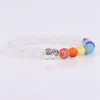 Bracelets porte-bonheur mode 7 Chakra éléphant Bracelet perlé tête de bouddha Mala Bracelet Reiki pierres de prière bijoux